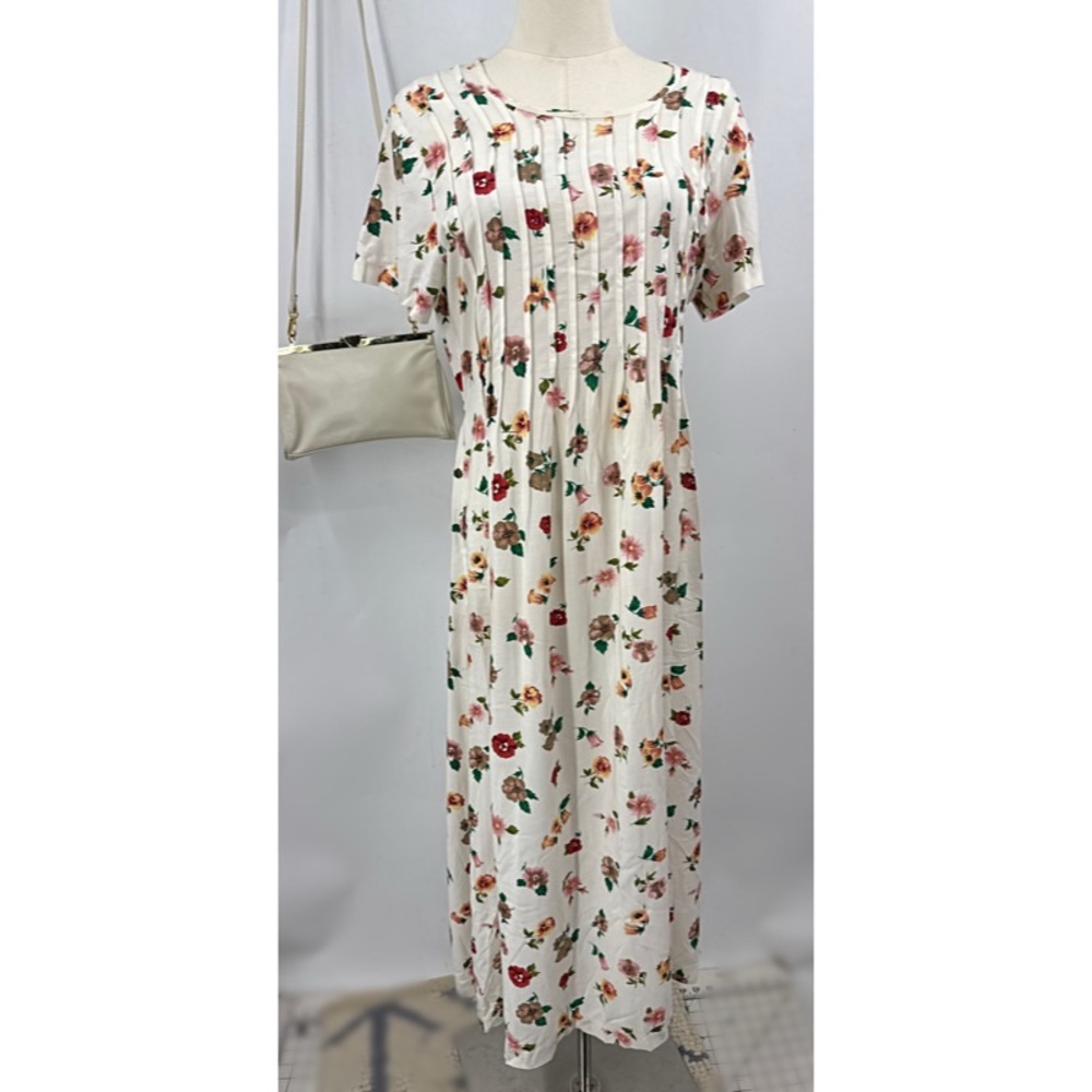 Jamie Brooke vintage 1990s Floral Prairie cottage core BoHo print dress 3/4 - Picture 2 of 10